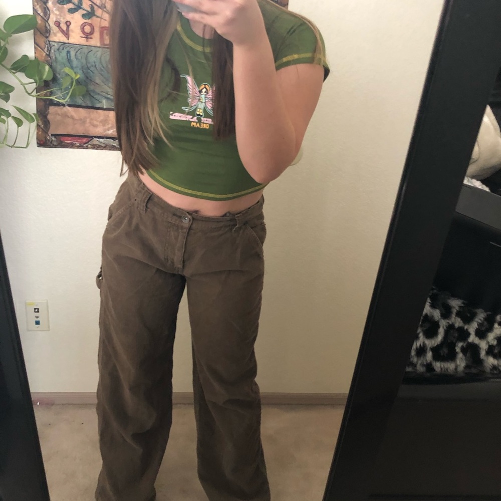 brown/tan corduroy carpenter baggy pants